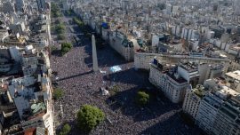 Arjantinliler Dünya Kupası şampiyonluğunu kutladı